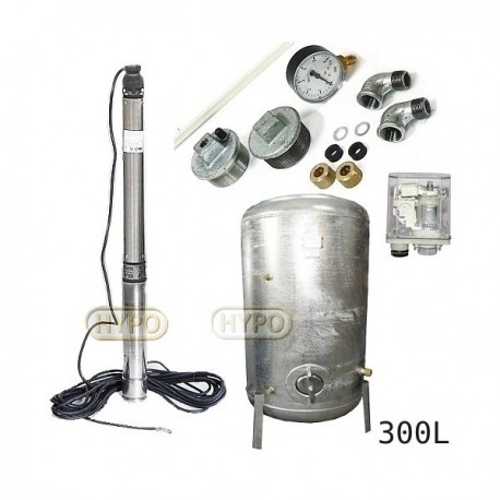 Zestaw pompa 3,5SCM3/18 230V IBO zbiornik ocynkowany HYDRO-VACUUM 300L pionowy