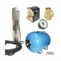 Zestaw pompa NKT-150 400V SUMOTO zbiornik AQUA-SYSTEM 200L poziomy