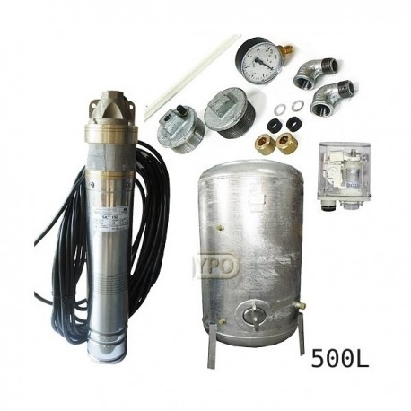 Zestaw pompa SKT100 400V OMNIGENA zbiornik ocynkowany HYDRO-VACUUM 500L pionowy