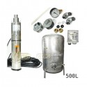 Zestaw pompa 3,5SCR1,8-50-0,5 230V IBO zbiornik ocynkowany HYDRO-VACUUM 500L pionowy
