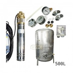 Zestaw pompa 4SKM150 230V IBO zbiornik ocynkowany HYDRO-VACUUM 500L pionowy