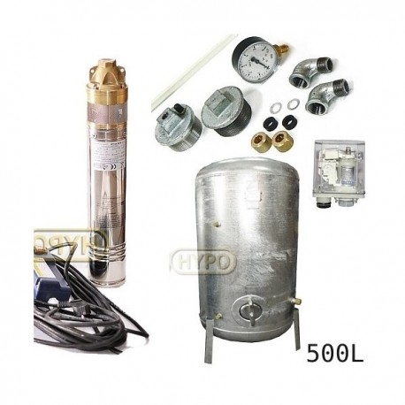 Zestaw pompa SKT200 400V OMNIGENA zbiornik ocynkowany HYDRO-VACUUM 500L pionowy
