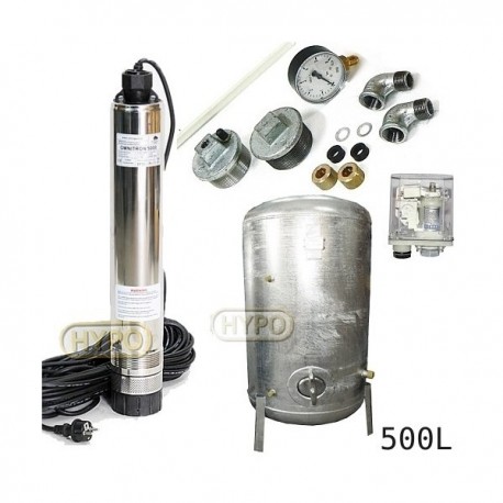 Zestaw pompa OMNITRON5000 OMNIGENA 230V zbiornik ocynkowany HYDRO-VACUUM 500L pionowy
