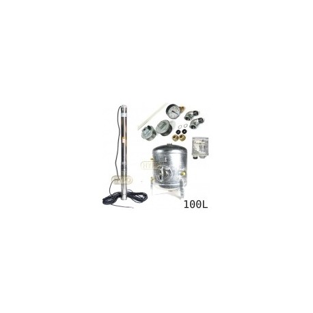 Zestaw pompa SQ3-40 230V Grundfos zbiornik ocynkowany HYDRO-VACUUM 100L pionowy