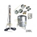 Zestaw pompa SQ3-40 230V Grundfos zbiornik ocynkowany HYDRO-VACUUM 100L pionowy