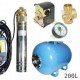 Zestaw pompa 4SKM100 IBO 230V zbiornik 200L poziomy