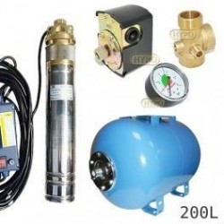 Zestaw pompa 4SKM100 IBO 230V zbiornik 200L poziomy